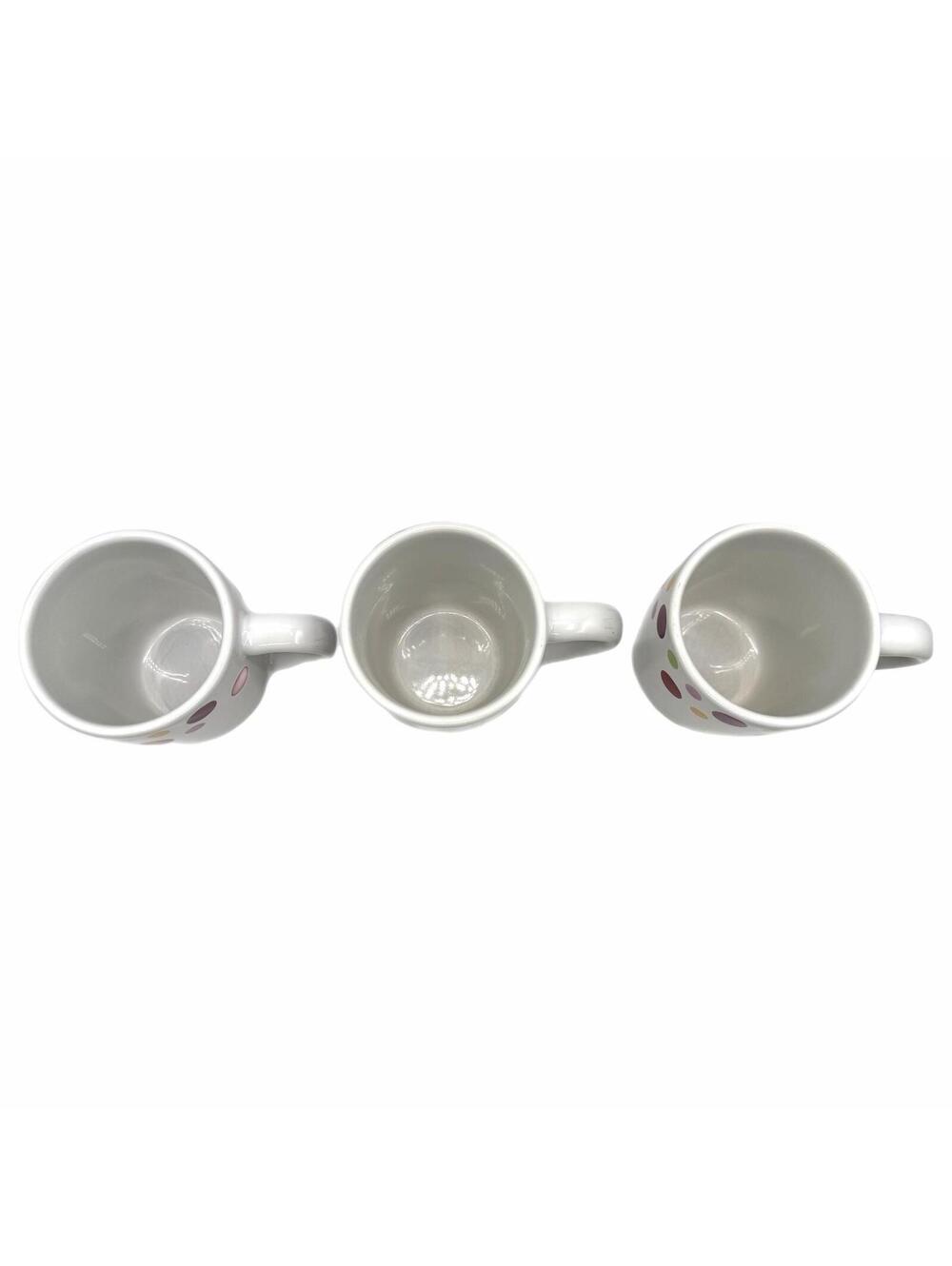 Set of 3 Vintage Pampered Chef Simple Additions Dots Coffee Mugs - Picture 5 of 6